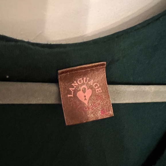 Anthropologie scoop neck emerald top with embroidery in XL - Picture 6 of 6